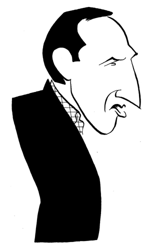 Leonard Rossiter - caricature by John Minnion