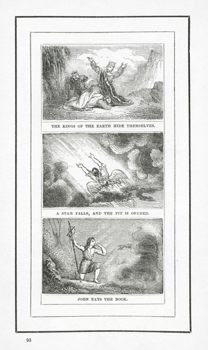 The Kings Of The Earth Hide Themselves; A Star Falls And The Pit Is Opened; John Eats The Book (engraving)