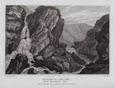 Junction of the Ure, with Mossbeck Fell (engraving)