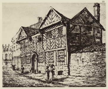 Old Manchester: Residence of the Head Master of the Grammar School, Long Mill Gate (litho)