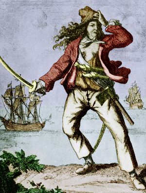Mary Read (1690-1720) english woman pirate (engraving)