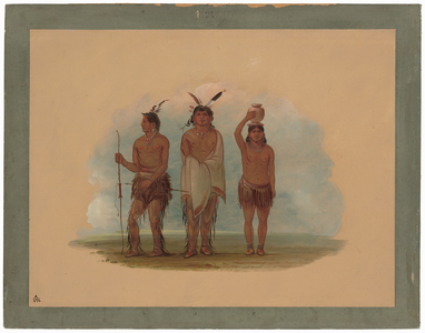 Three Walla Walla Indians, 1855-1869 (oil on card mounted on paperboard)