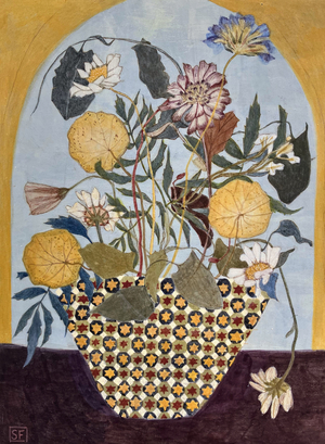 Golden Age Flowers, 2024 (egg tempera on wood panel)