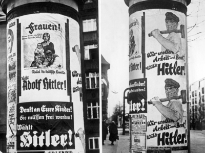 Election posters of the National Socialists for the Reich presidential election  , 1932