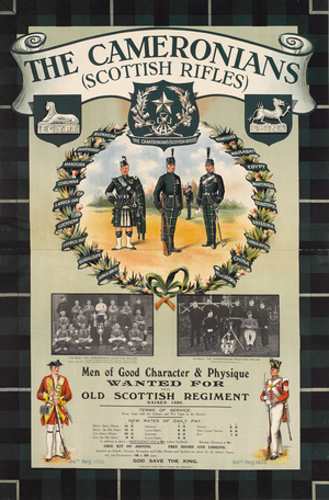 The Cameronians (Scottish Rifles), 1914 (litho)