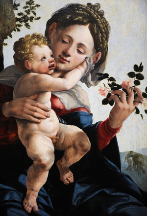 Madonna with Wild Roses, c. 1530, by Jan van Scorel (1495-1562).