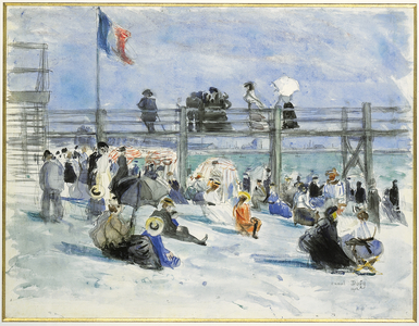 La plage à Sainte-Adresse, 1902 (w/c over pencil on paper)