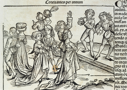 Germany. Magdeburg. 16th century. Party (engraving)