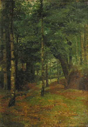 Study of sun shining through the trees, Concarneau (oil on canvas)
