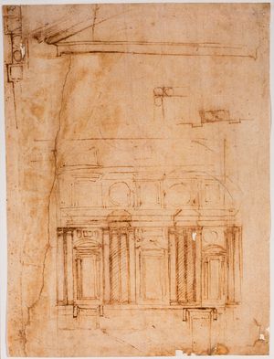 Wall prospectus for the Laurentian recess, 16th century (drawing)