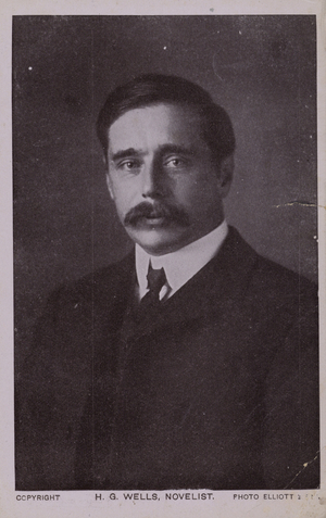 H G Wells (1866-1946), English novelist (b/w photo)