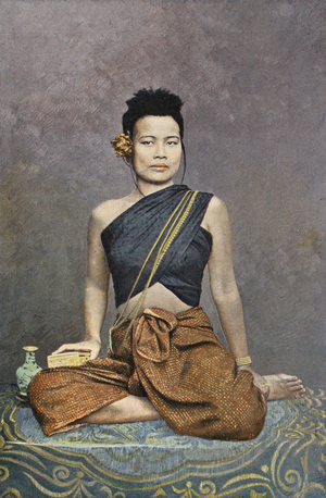 Lady of the palace, Cambodia (coloured photo)