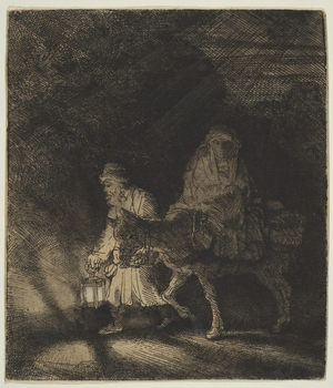 The Flight into Egypt: a Night Piece, 1651 (etching)