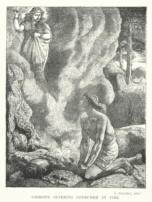 Gideon's Offering consumed by Fire (engraving)