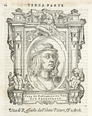 Milan, Biblioteca Braidense, Vite de piv excellent, Giorgio Vasari 1568, Raffello Sanzio da Urbino
