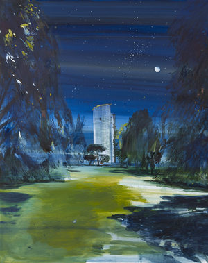 Scaffolded Pagoda, Kew Gardens, 2018 (oil on canvas)