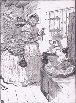 Old Mother Hubbard-went to the cupboard, 1930s (litho)