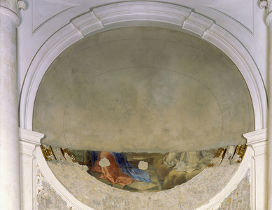 Baroque - Architecture : Rests of the fresco in Counter-Facade - San Carlo alle Quattro Fontane, Rome, Italy 1675-1680