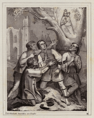 Apparition of the Virgin, Hietzing, Vienna, 1529 (engraving)