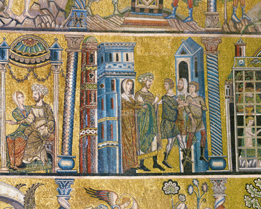 Joseph accused by Potiphar (mosaic)