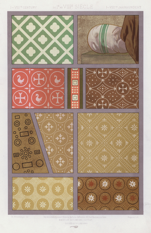 L'Ornement Des Tissus: I-VIIIth Century, du Ir au VIIIe Siecle, I-VIIItes Jahrhundert (colour litho)