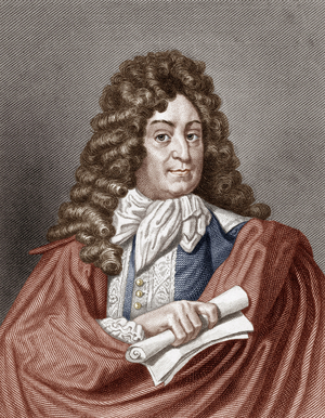 Jean Racine (1639 - 1699) French playwrighter, engraving colourized document