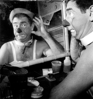 Clown Zavatta Preparing For Act at Medrano Circus in Paris December 8, 1961 (b/w photo)