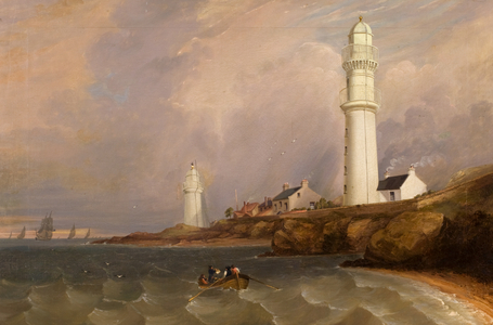 Lighthouses - West Lights, Tayport, c.1840 (oil on canvas)