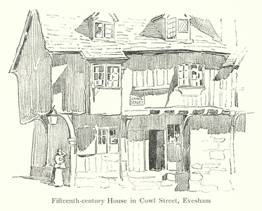 Fifteenth-century House in Cowl Street, Evesham (litho)