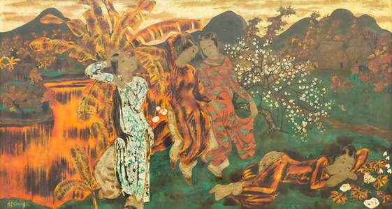 Four girls, 1940 (lacquer)