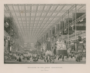 Interior of the Great Exhibition, 1851, British Department (engraving)