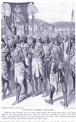 Captives before Pharaoh, c.1920 (litho)