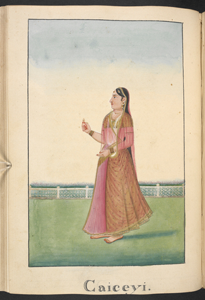 Kaikeyi, wife of King Dasaratha and mother of Bharata, 1803-1804 (watercolour)
