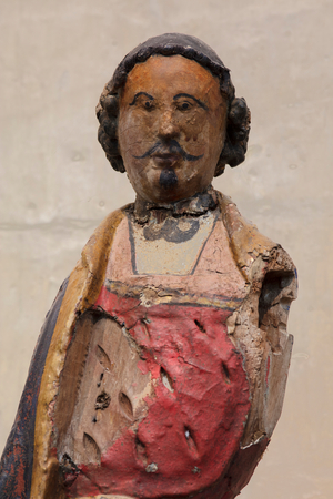 Equestrian statue of Saint-Martin of Tours, 15th century, Polychrome, Cathedral, Cathédrale Notre-Dame, Laon, Hauts-de-France, Aisne, France