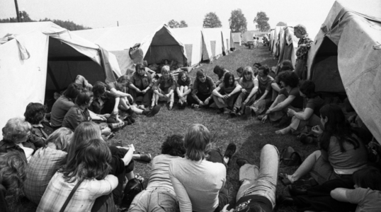 DEU, Germany, Schermbeck: The tent camps of the DKP-related children and …, 1975 (photo)