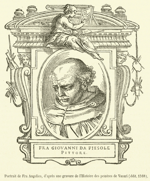 Portrait de Fra Angelico  by Vasari(engraving)