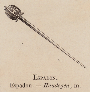 Le Vocabulaire Illustre: Espadon; Haudegen (engraving)