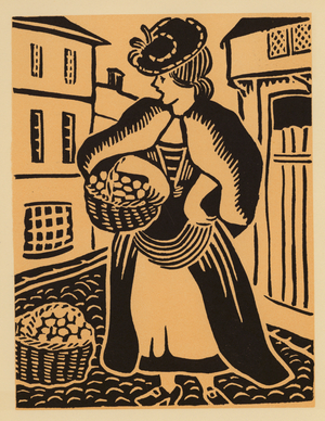 Old London: Egg-seller (woodcut)