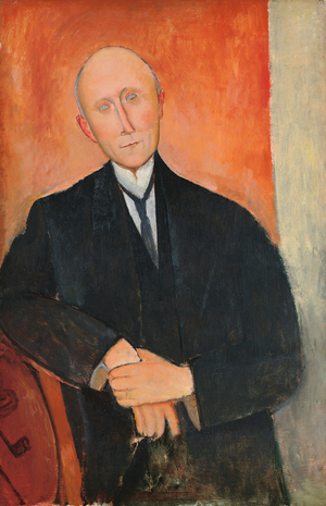 Man on orange background, 1918 (oil on canvas)