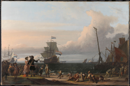 Dutch Ships in the Roads of Texel, 1671 (oil on canvas)