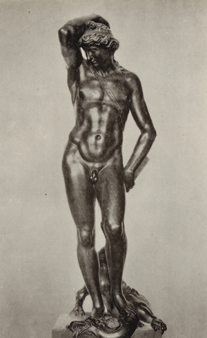 Michelangelo, Apollo pythoktonos, fur Baccio Valori gearbeitet, 1530-31, Bronze; Paris, Louvre (b/w photo)