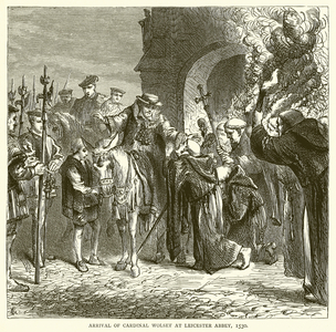 Arrival of Cardinal Wolsey at Leicester Abbey, 1530 (engraving)