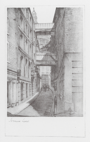 London Lanes: Sermon Lane (litho)
