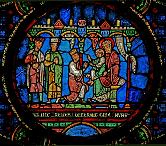 Window w0 depicting the Adoration of the Magi (stained glass)
