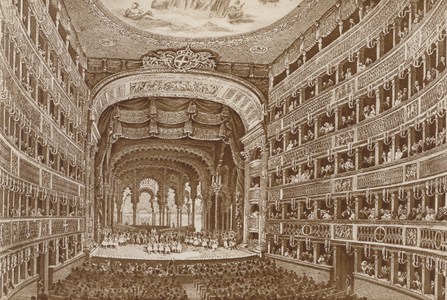 Napoli, Teatro S Carlo, Interno (b/w photo)