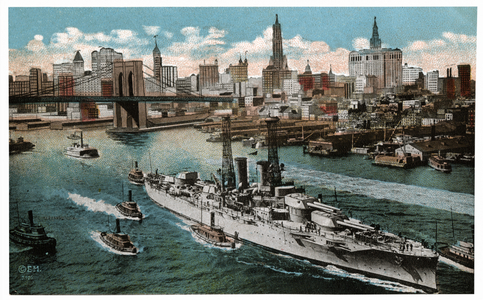 Dreadnought on the East river, c.1925 (print)