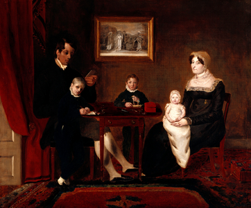 Group portrait of an unidentified family in a domestic interior, c.1815-20 (oil on canvas)
