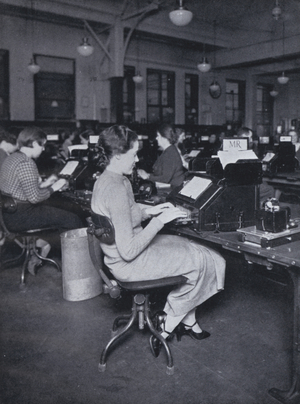 Teleprinter Operator (b/w photo)