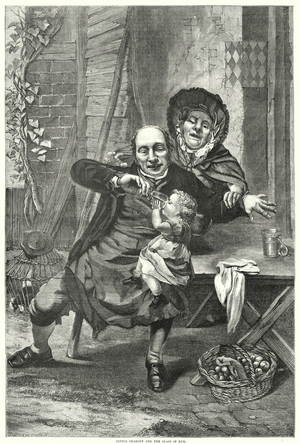 Little Charley and the Glass of Rum (engraving)