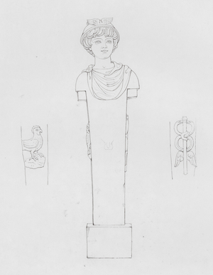 Mercury, ancient Roman marble statue (engraving)